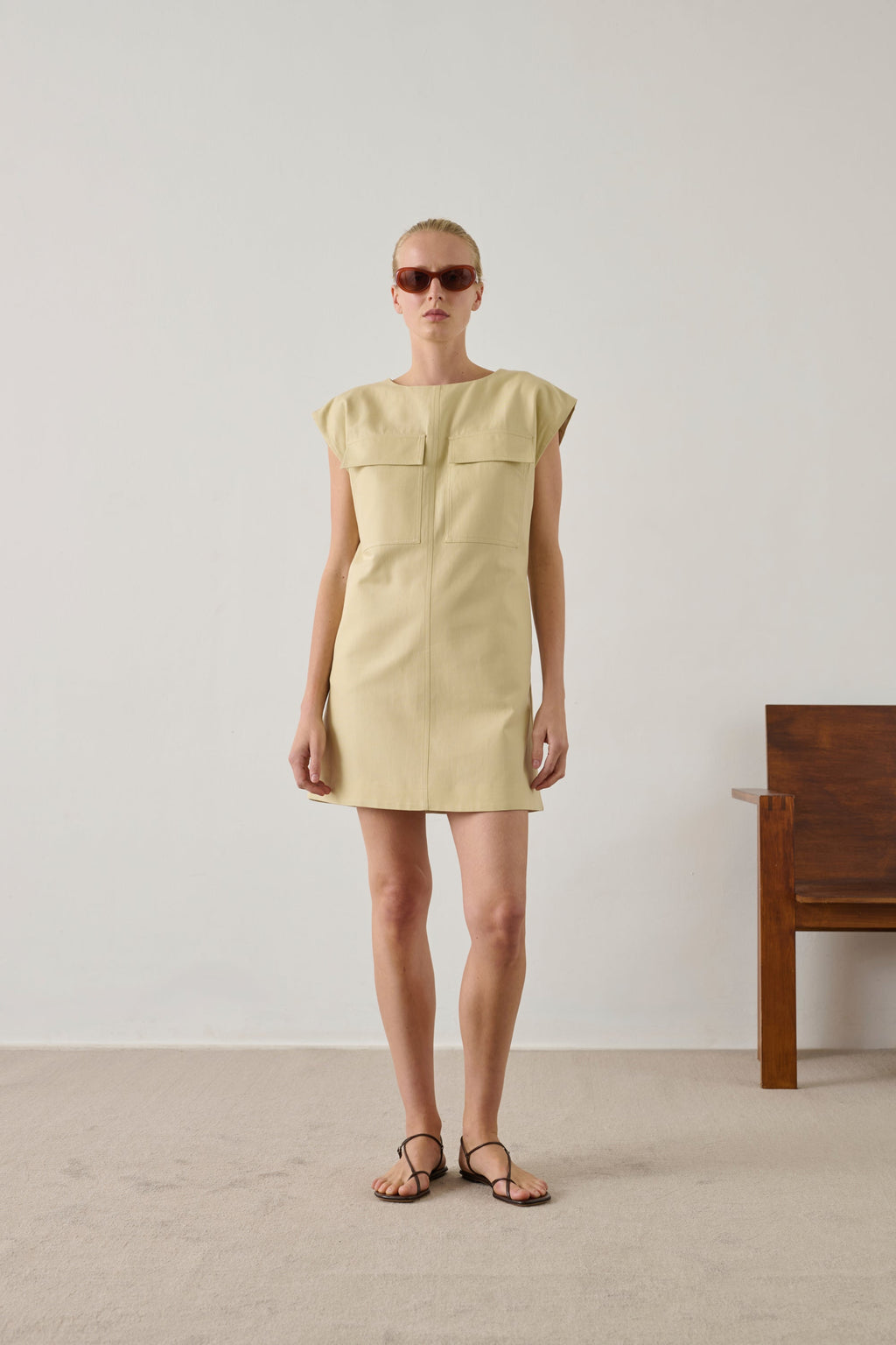 Robe courte en twill de coton