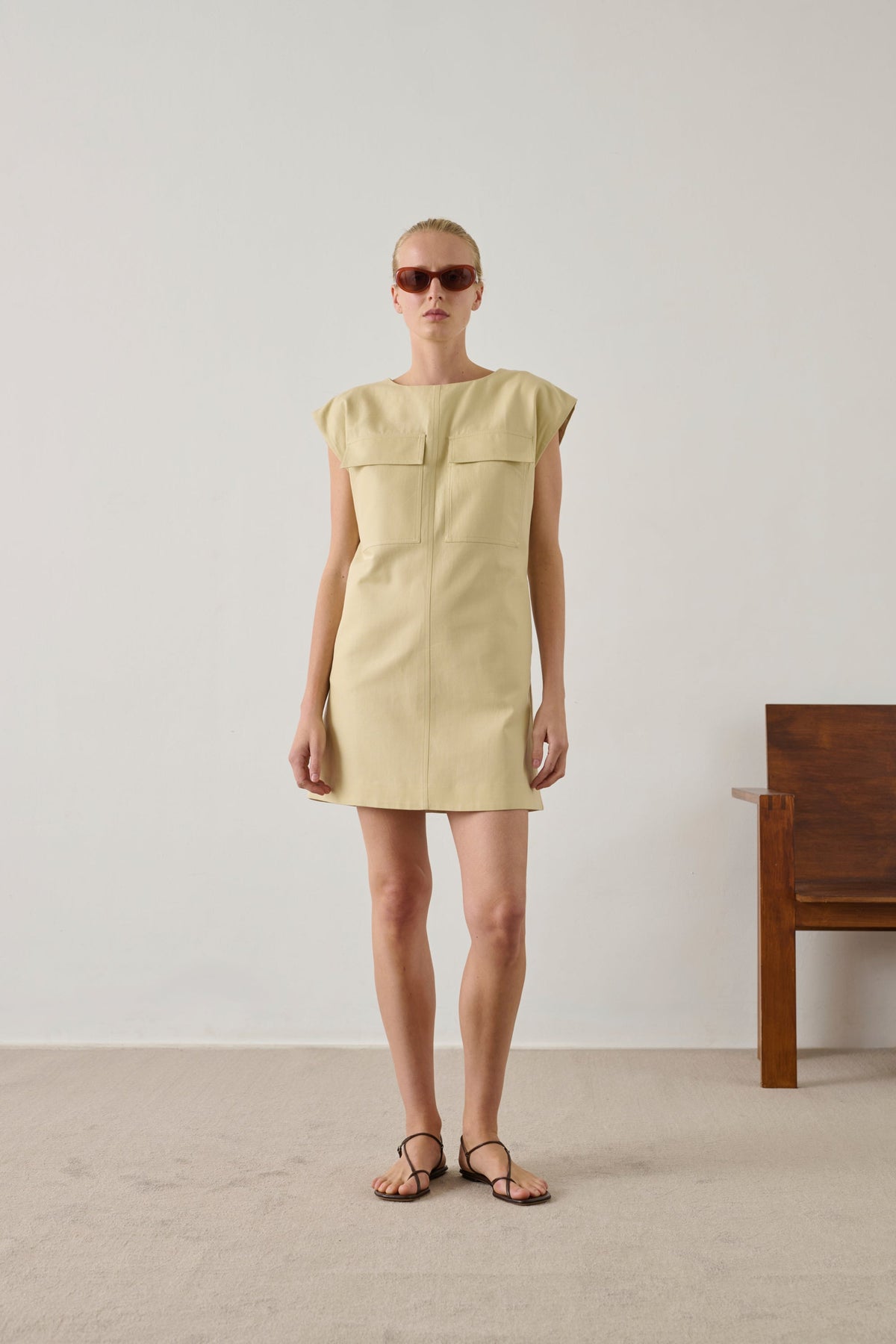 Robe courte en twill de coton