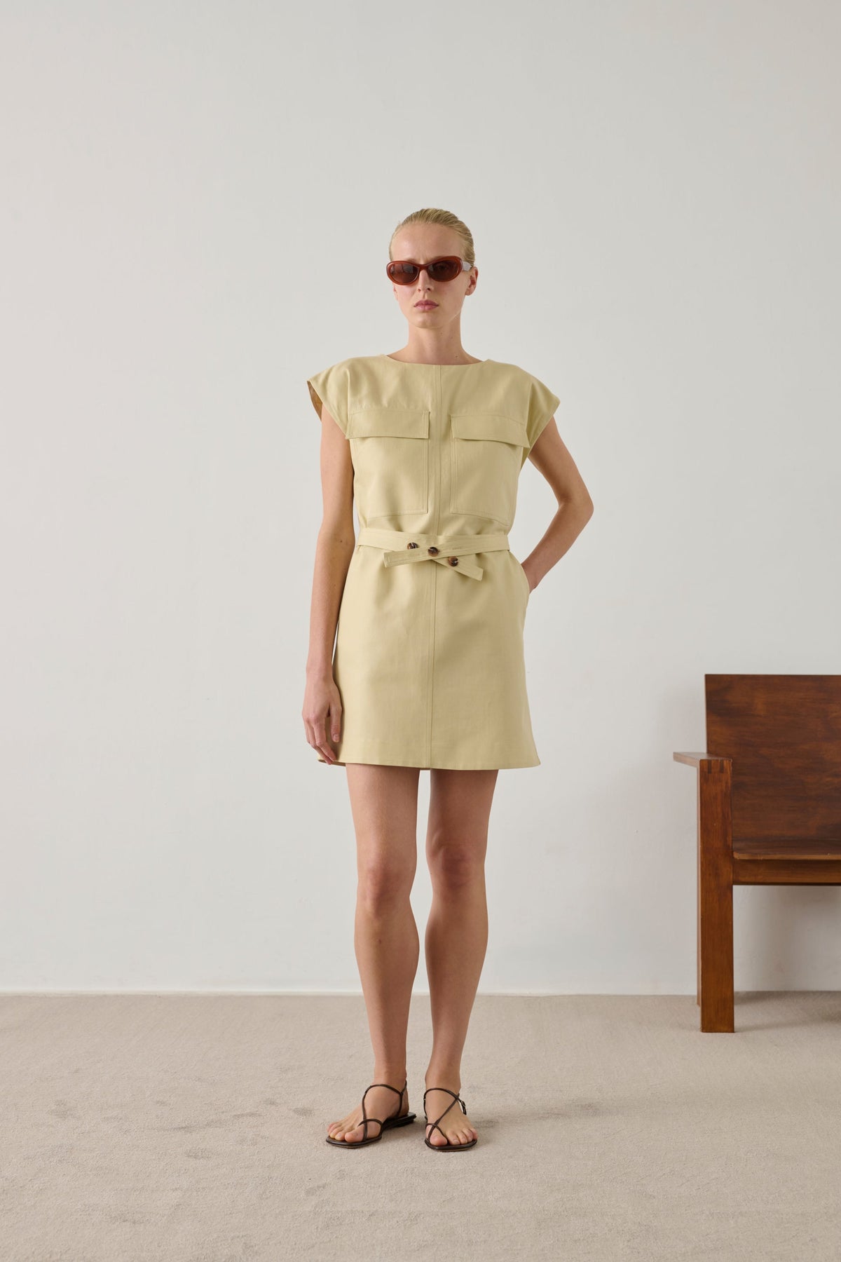 Robe courte en twill de coton