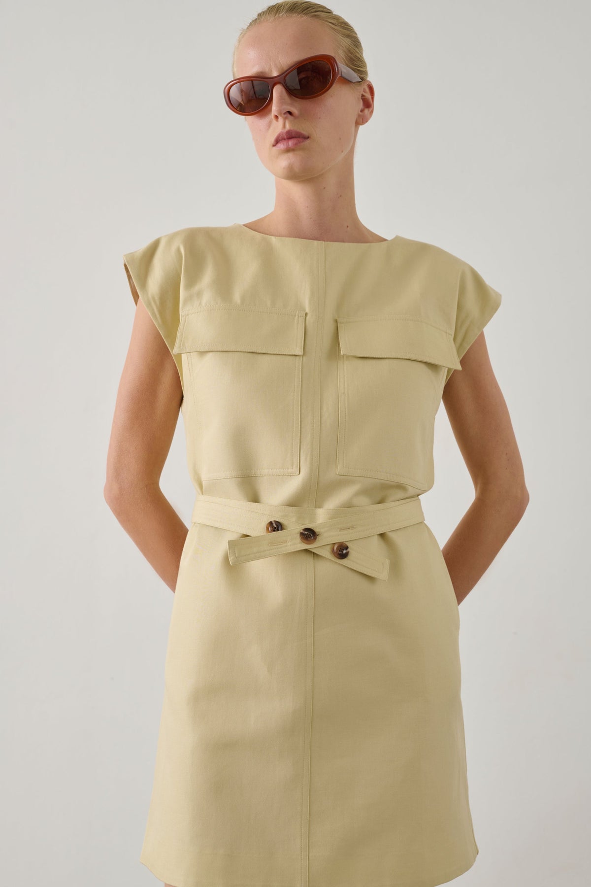 Robe courte en twill de coton
