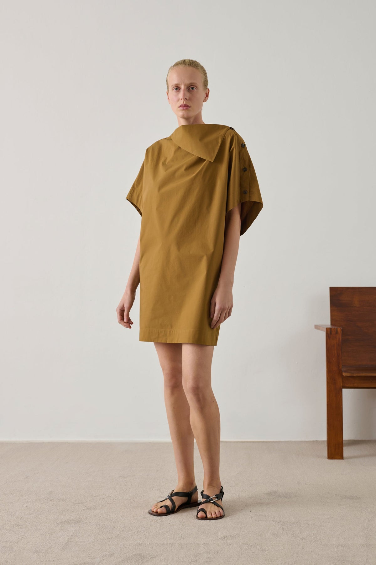 Robe courte en popeline