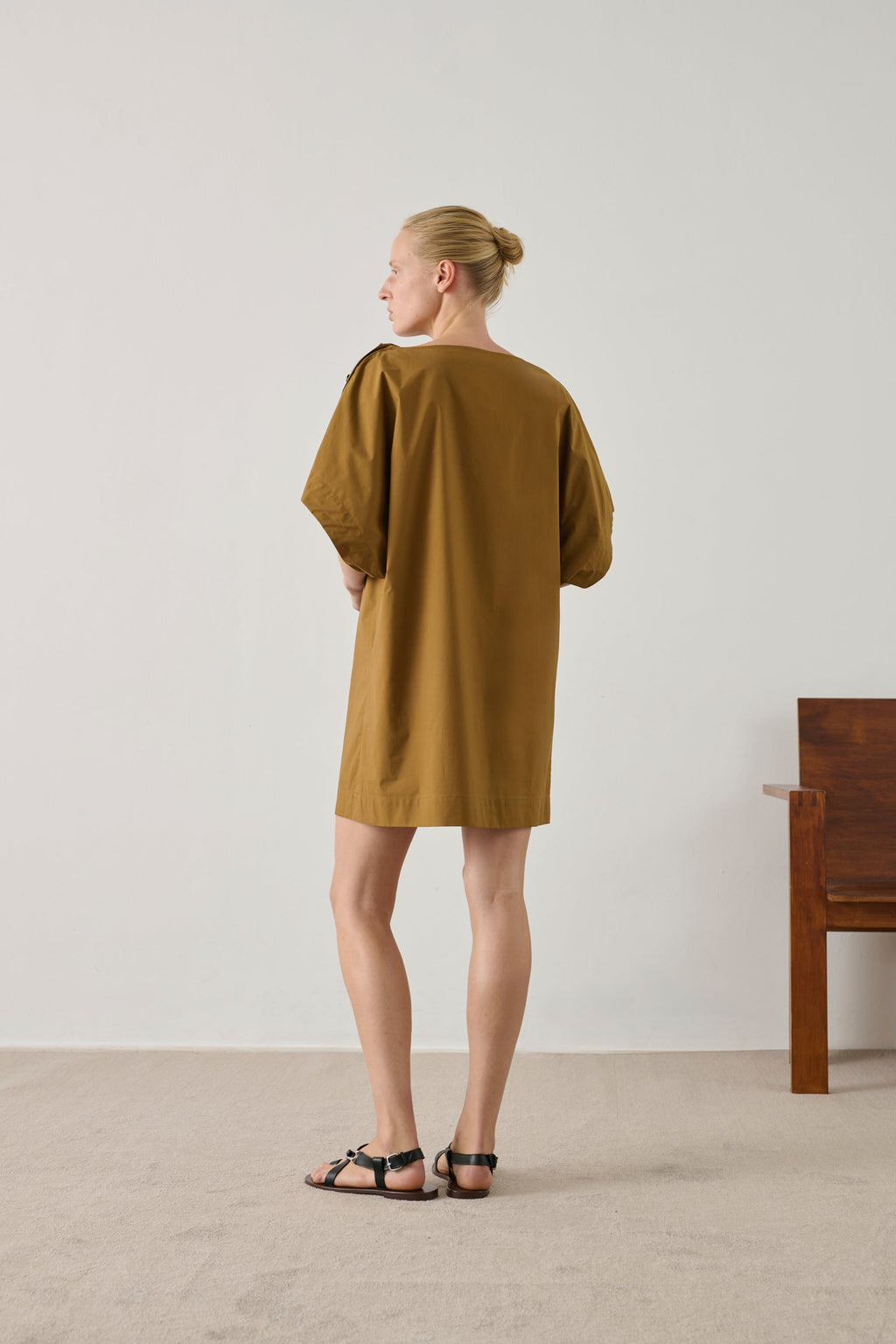 Robe courte en popeline