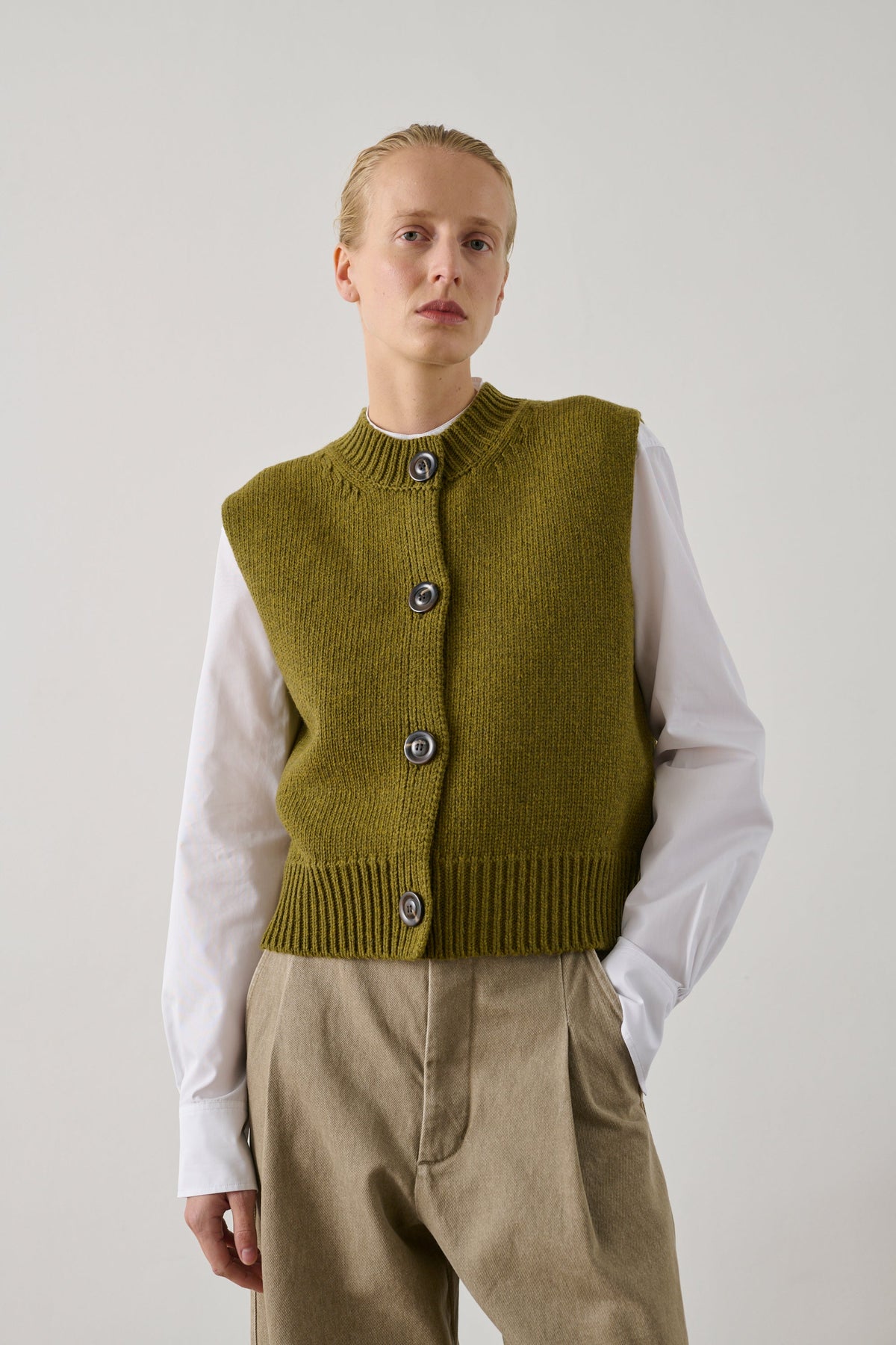 Cardigan sans manches en laine