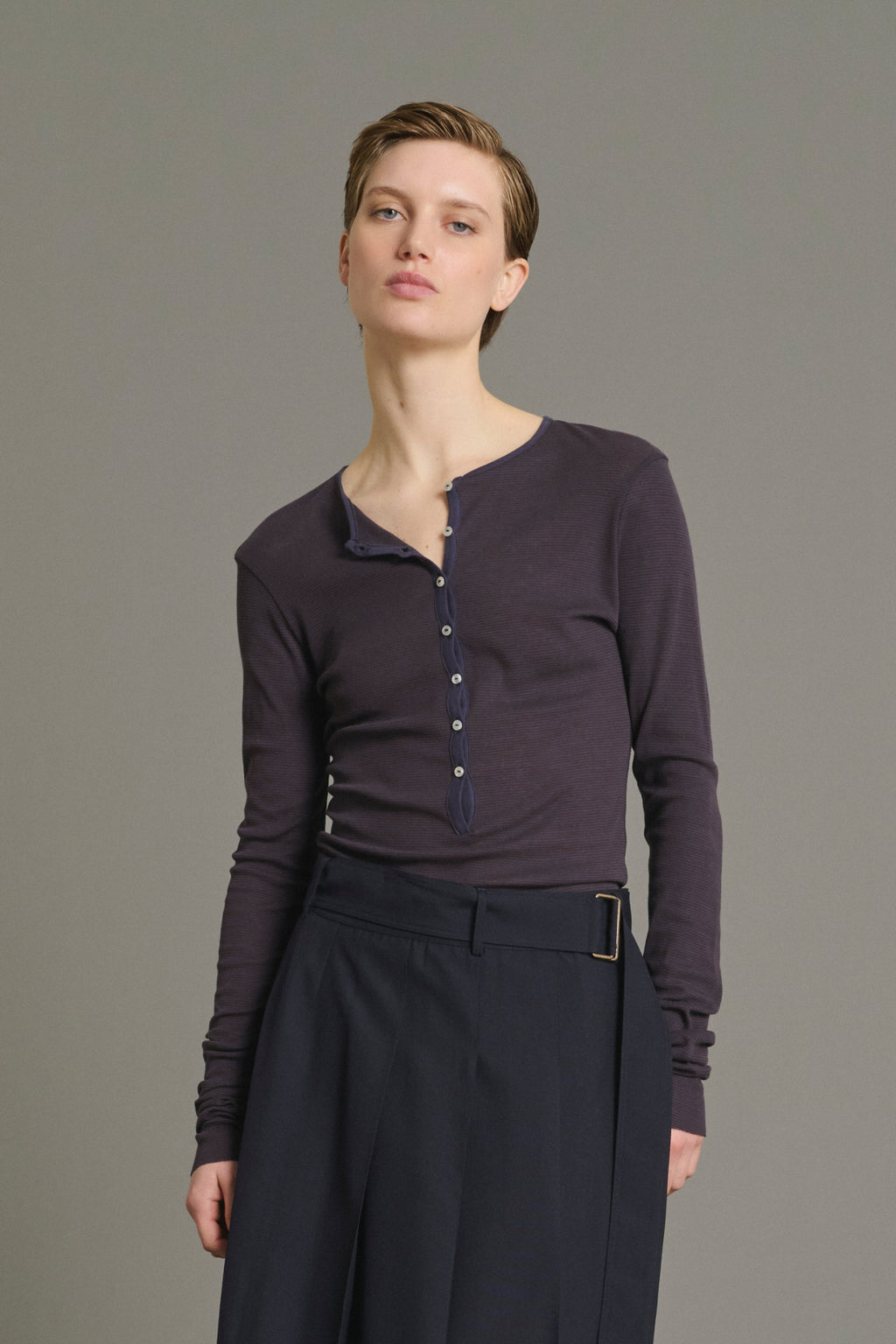 Tee-shirt manches longues en coton transparent
