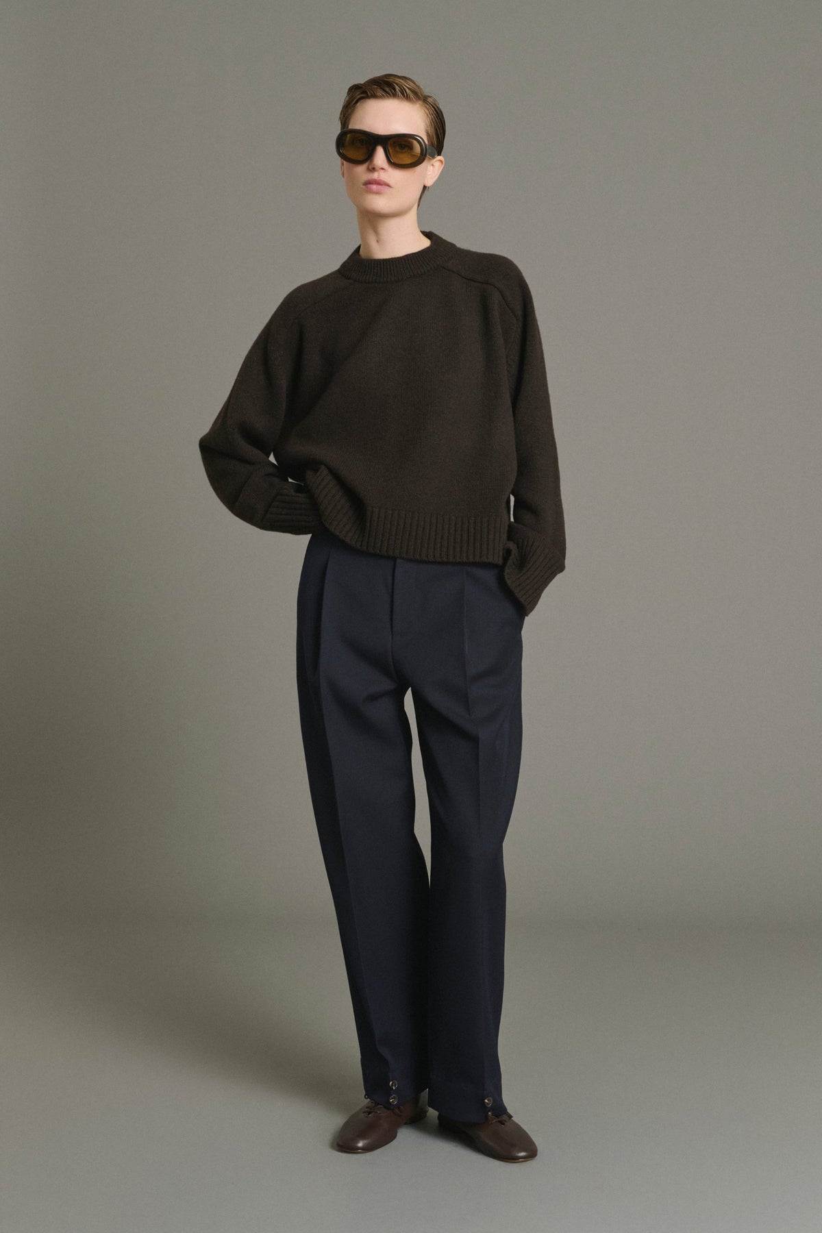 Pull boxy à poignets fendus