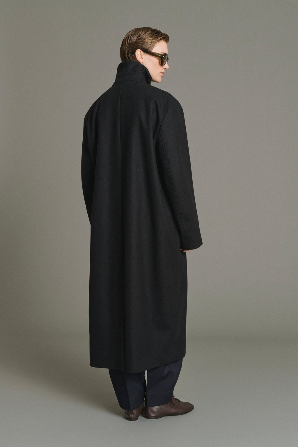 Manteau oversize en drap de laine