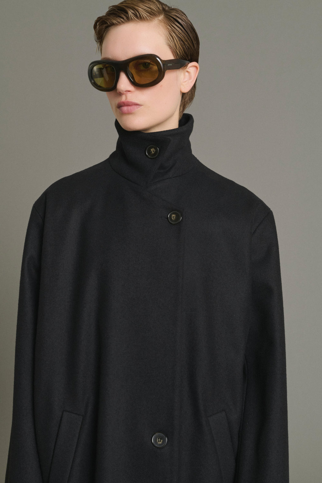 Manteau oversize en drap de laine