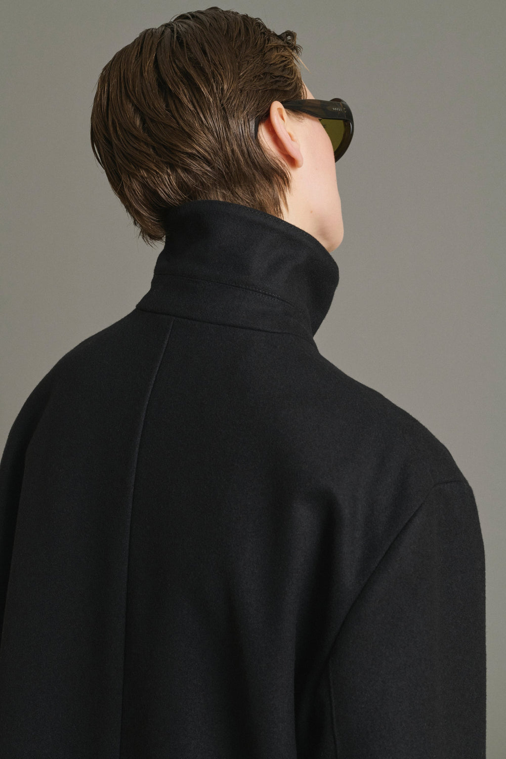 Manteau oversize en drap de laine