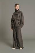 Pantalon barrel en laine bouillie