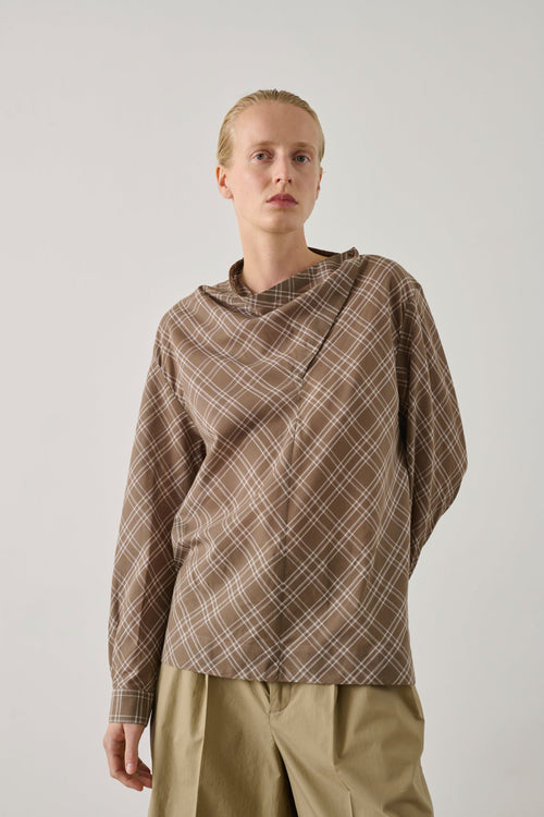 Blouse à carreaux en coton