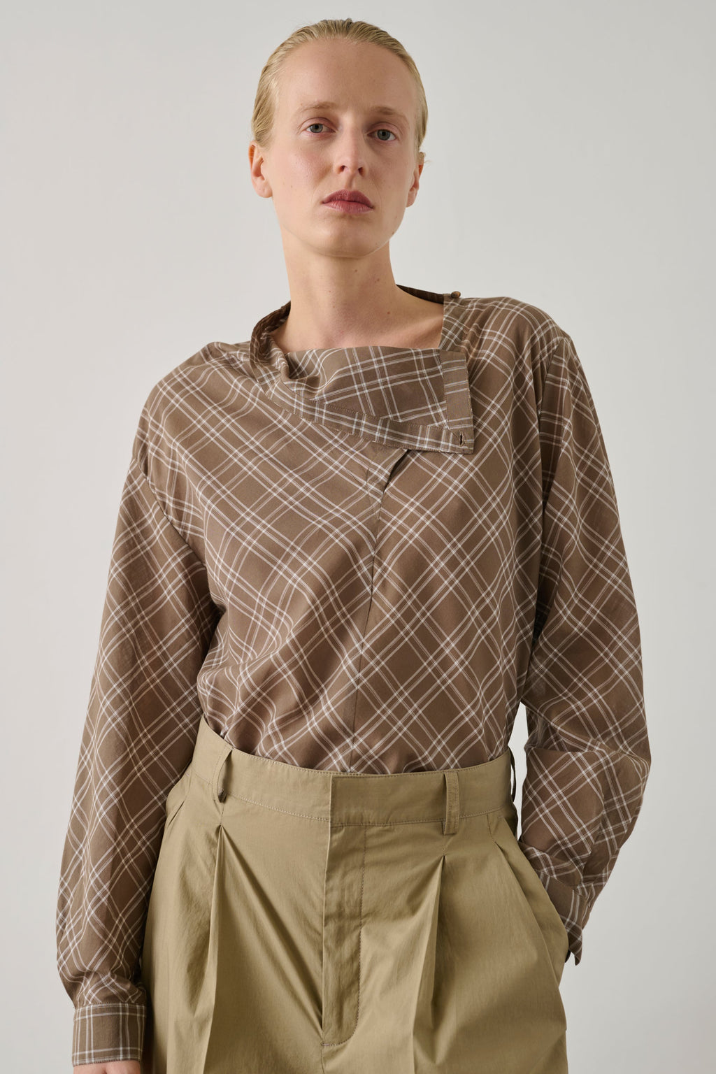Blouse à carreaux en coton