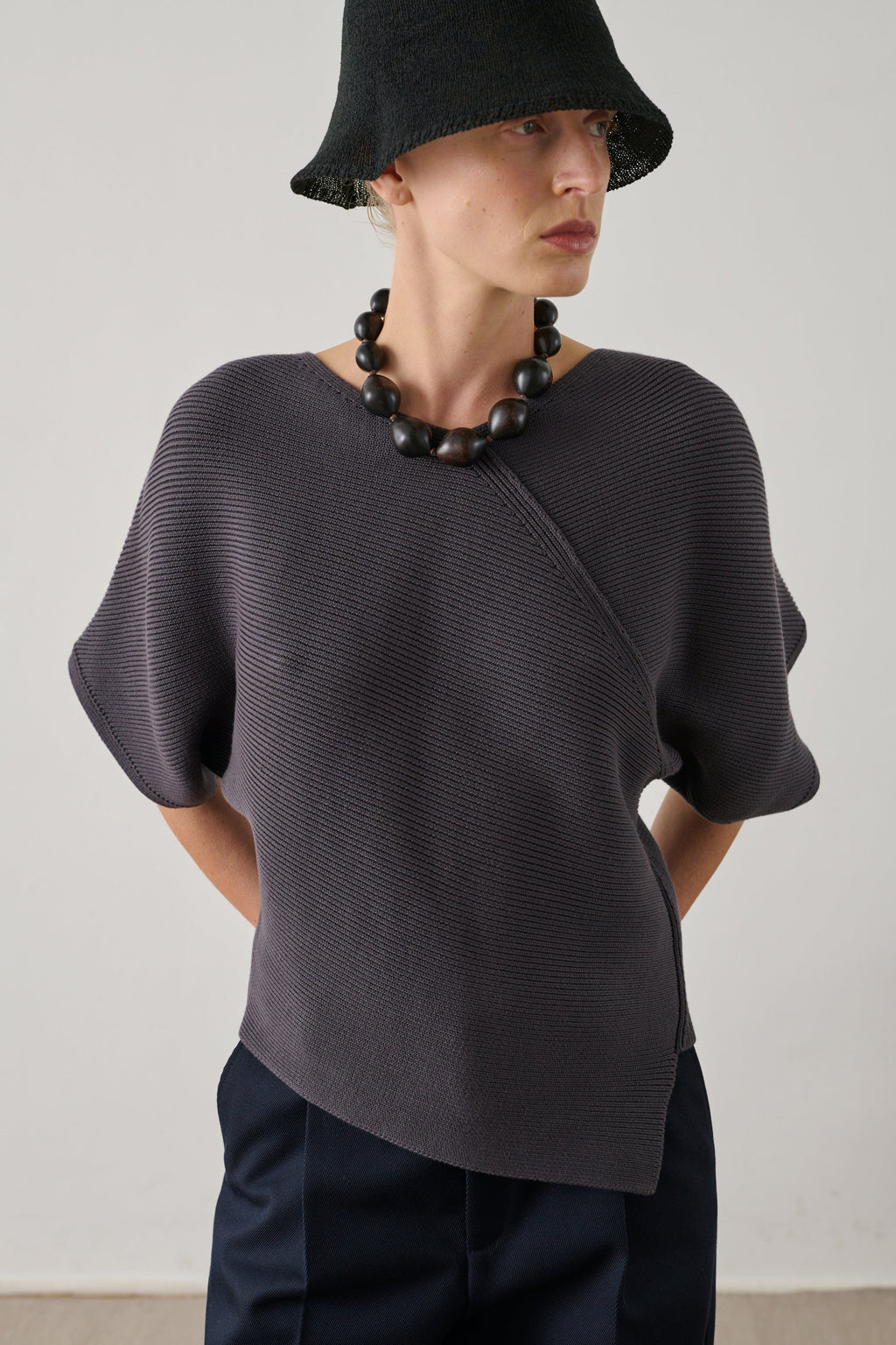 Pull asymétrique en coton