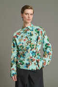 Chemise à double boutonnage en soie lavée