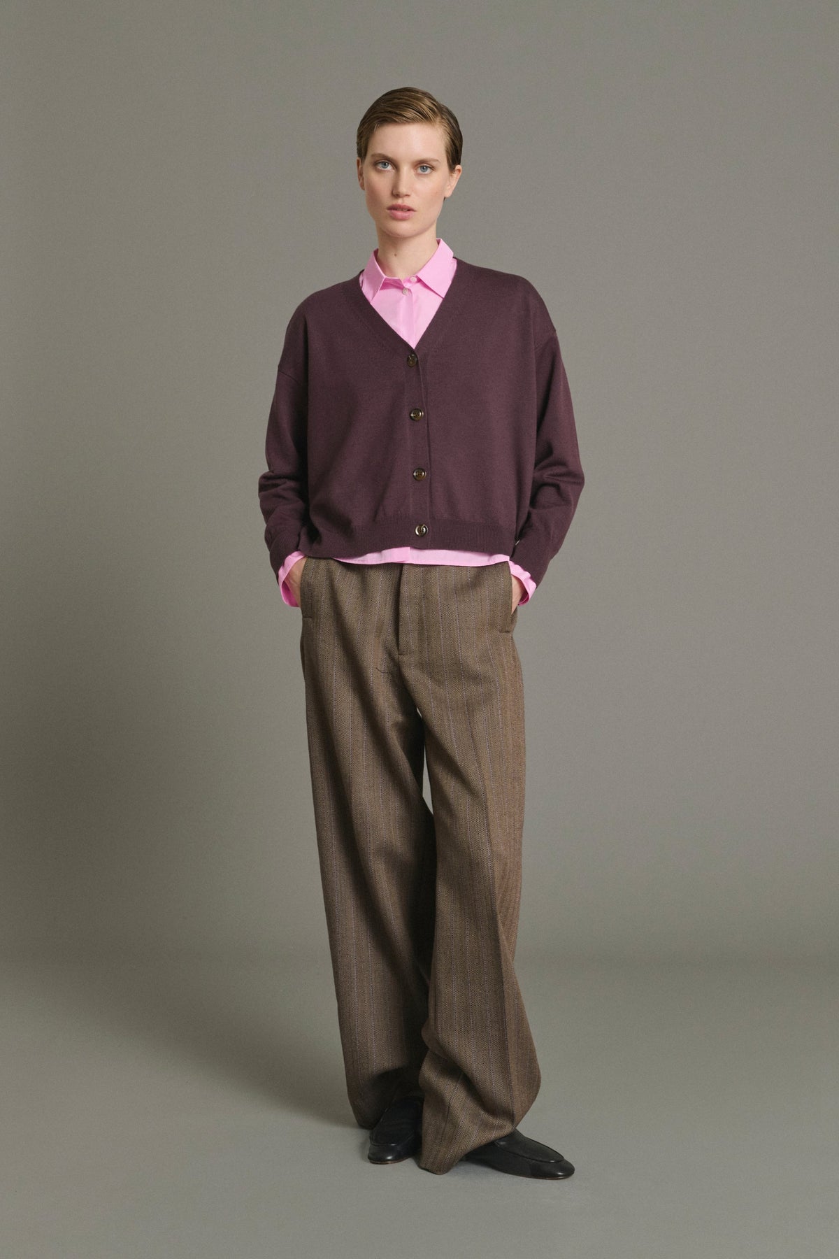 Cardigan fin en laine mérinos