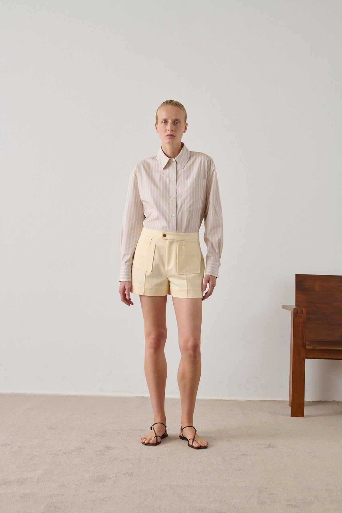 Short en sergé de coton