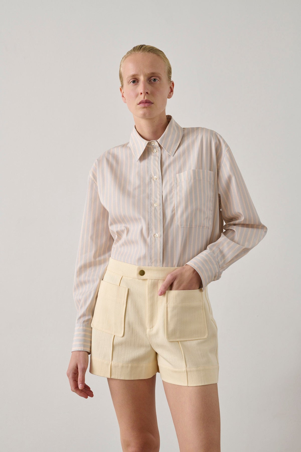 Short en sergé de coton
