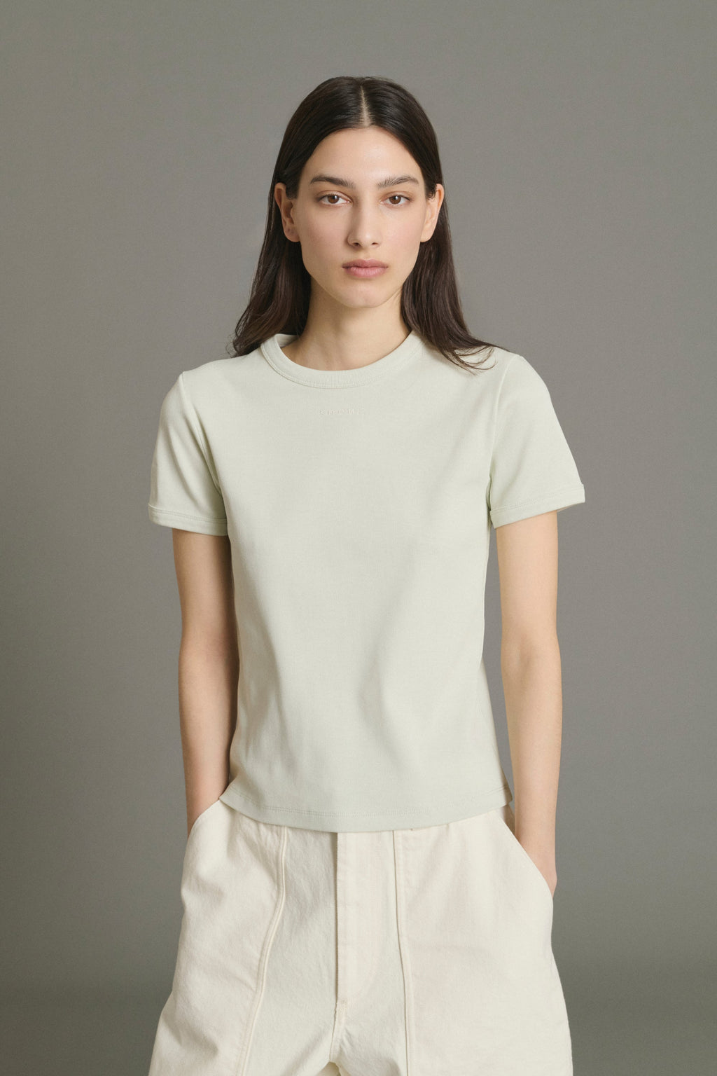 Tee-shirt brodé Soeur à petites côtes