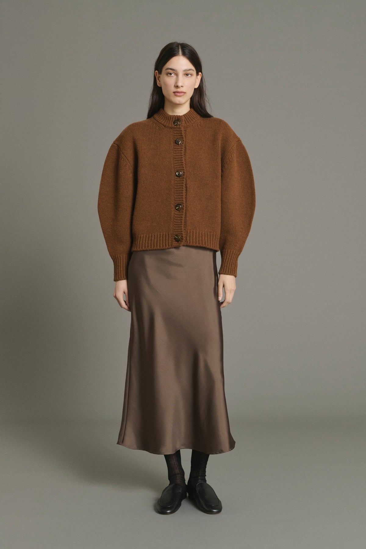 Cardigan boxy en laine compacte