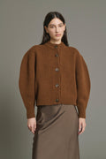 Cardigan boxy en laine compacte