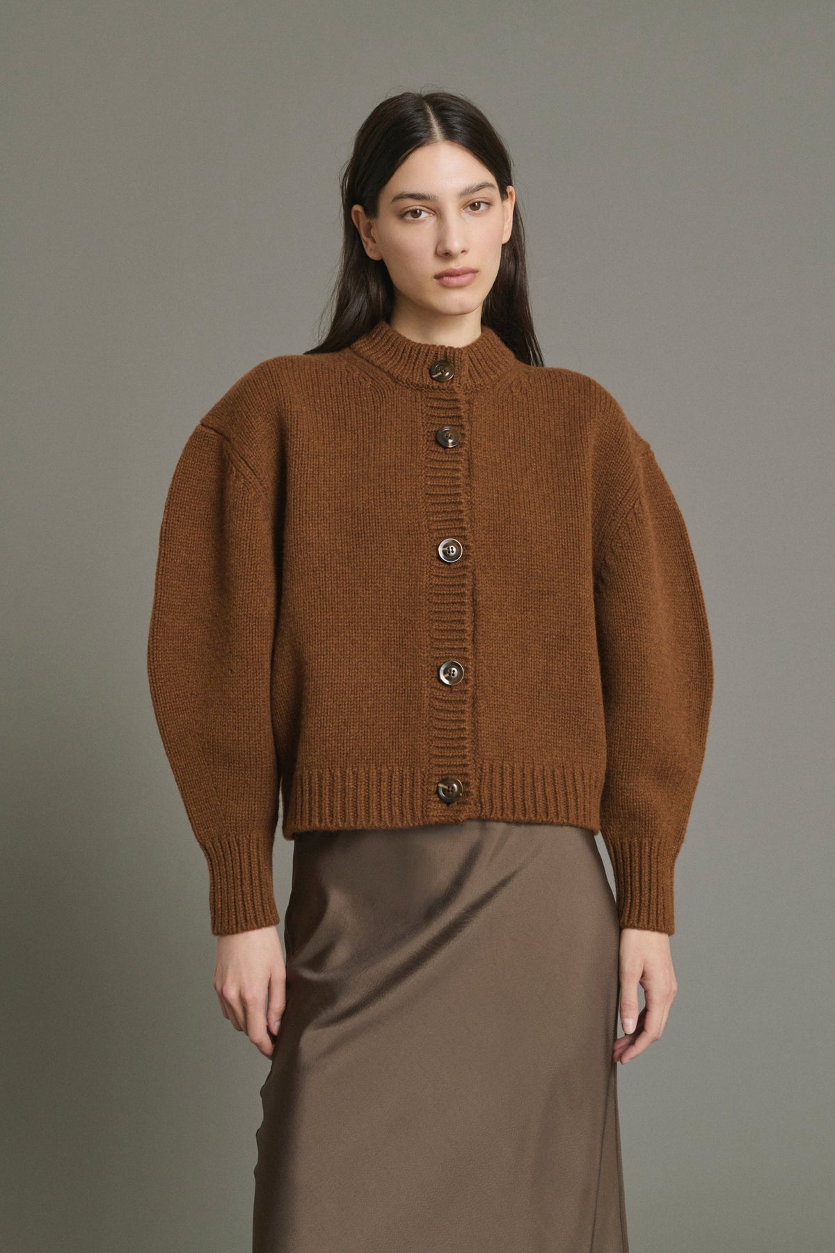 Cardigan boxy en laine compacte