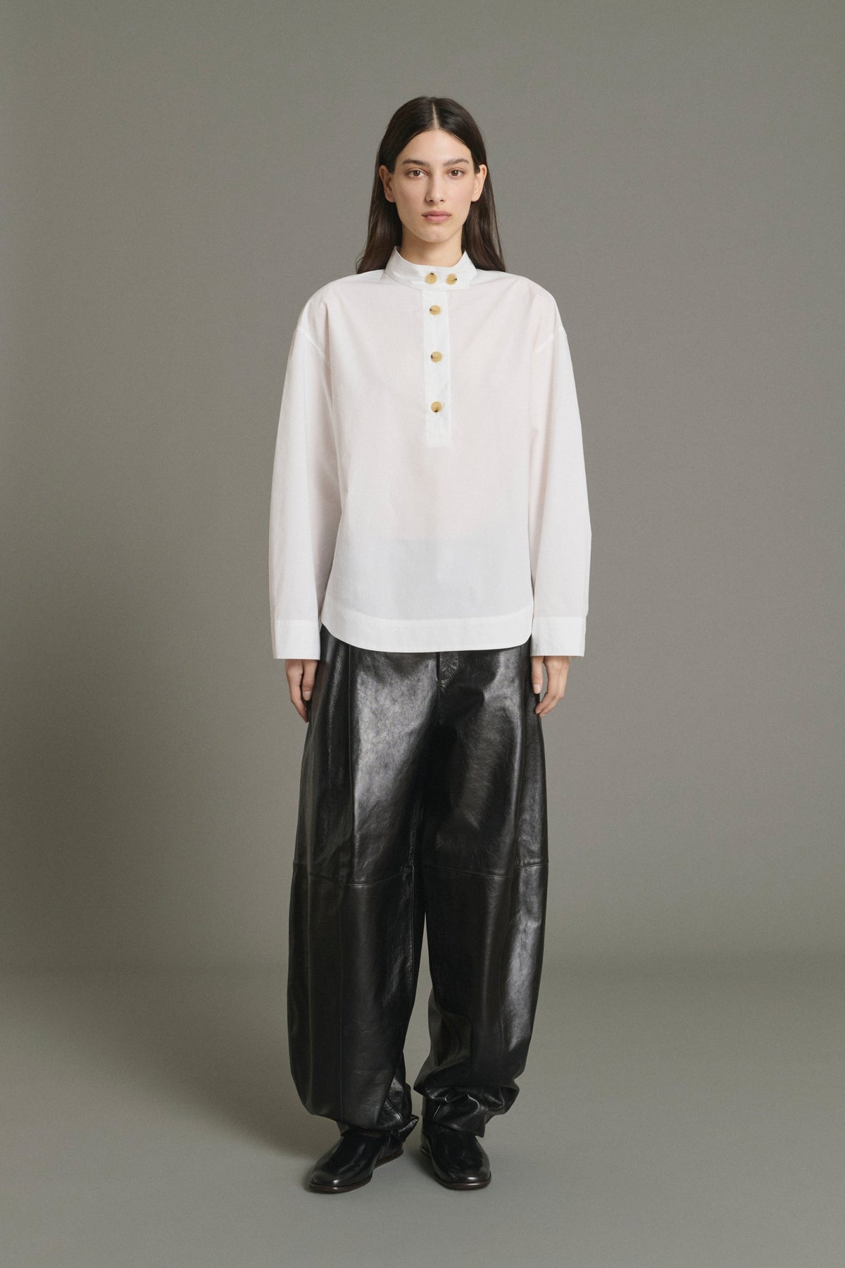 Blouse ceinturée en popeline de coton