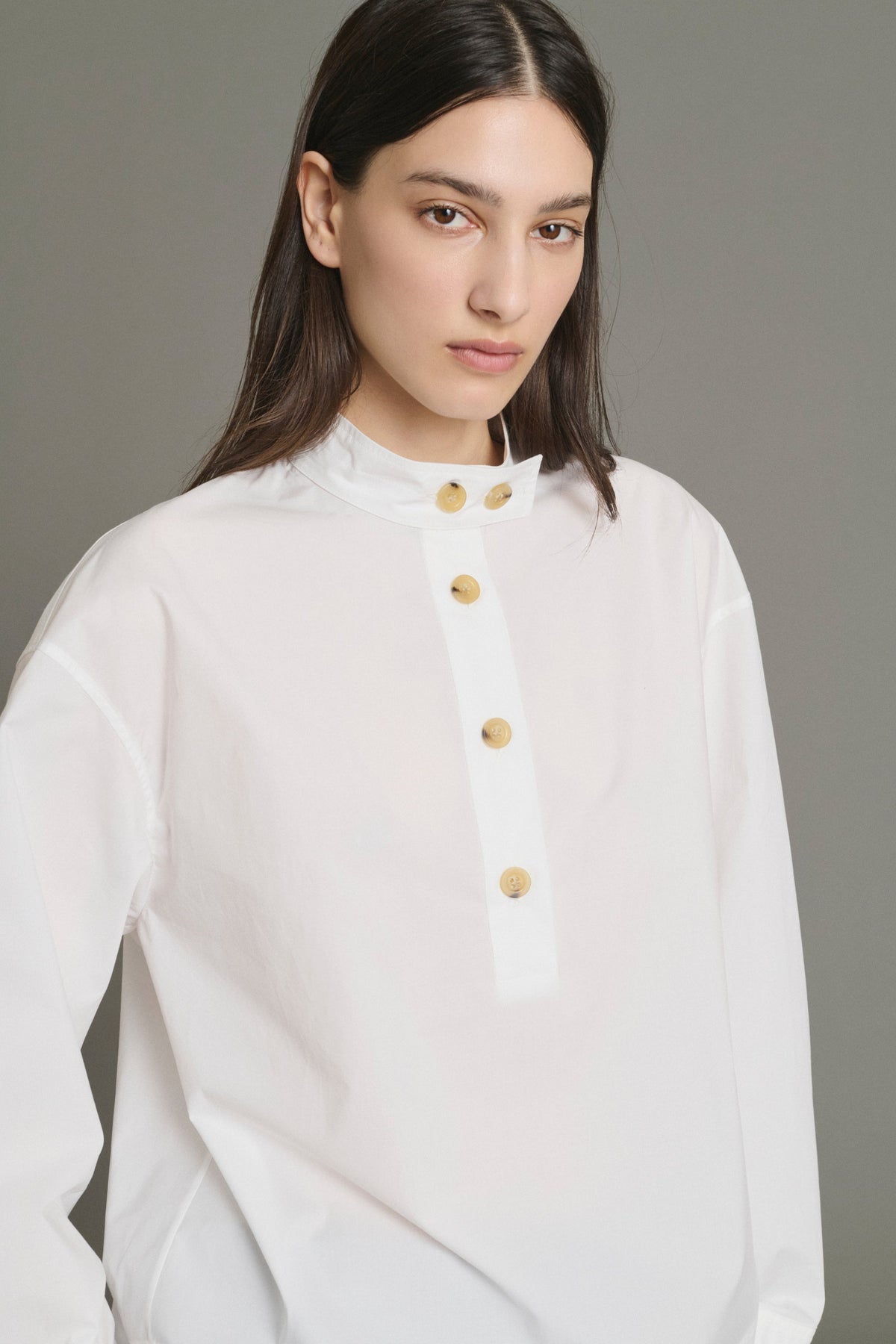 Blouse ceinturée en popeline de coton