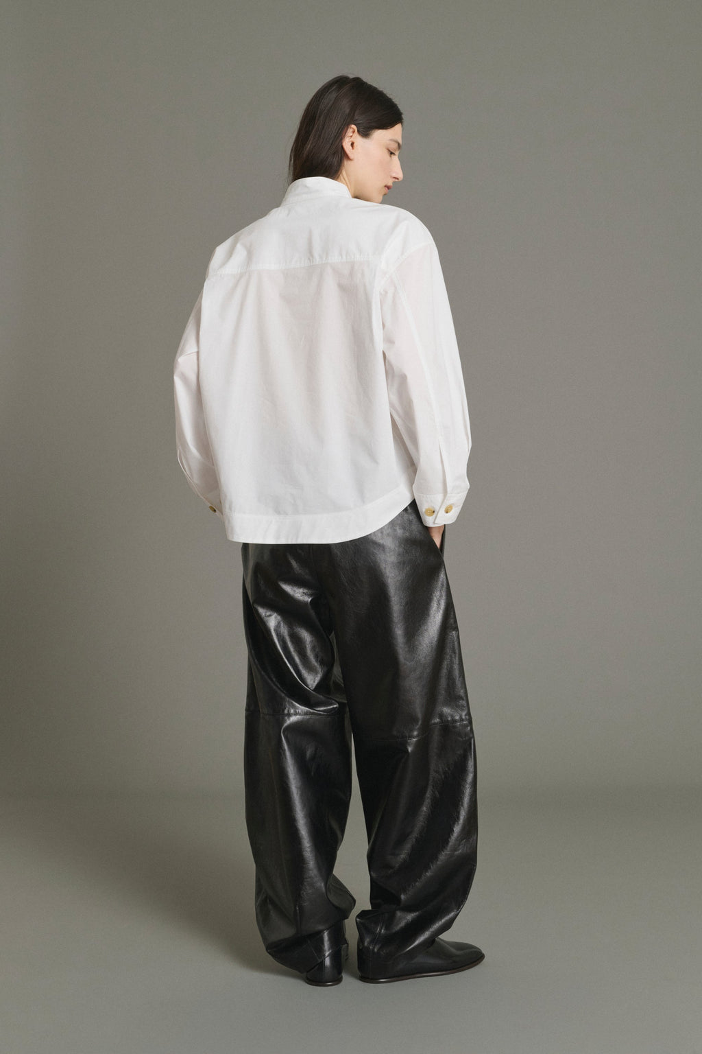 Blouse ceinturée en popeline de coton