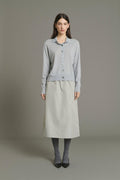Cardigan polo en laine mérinos