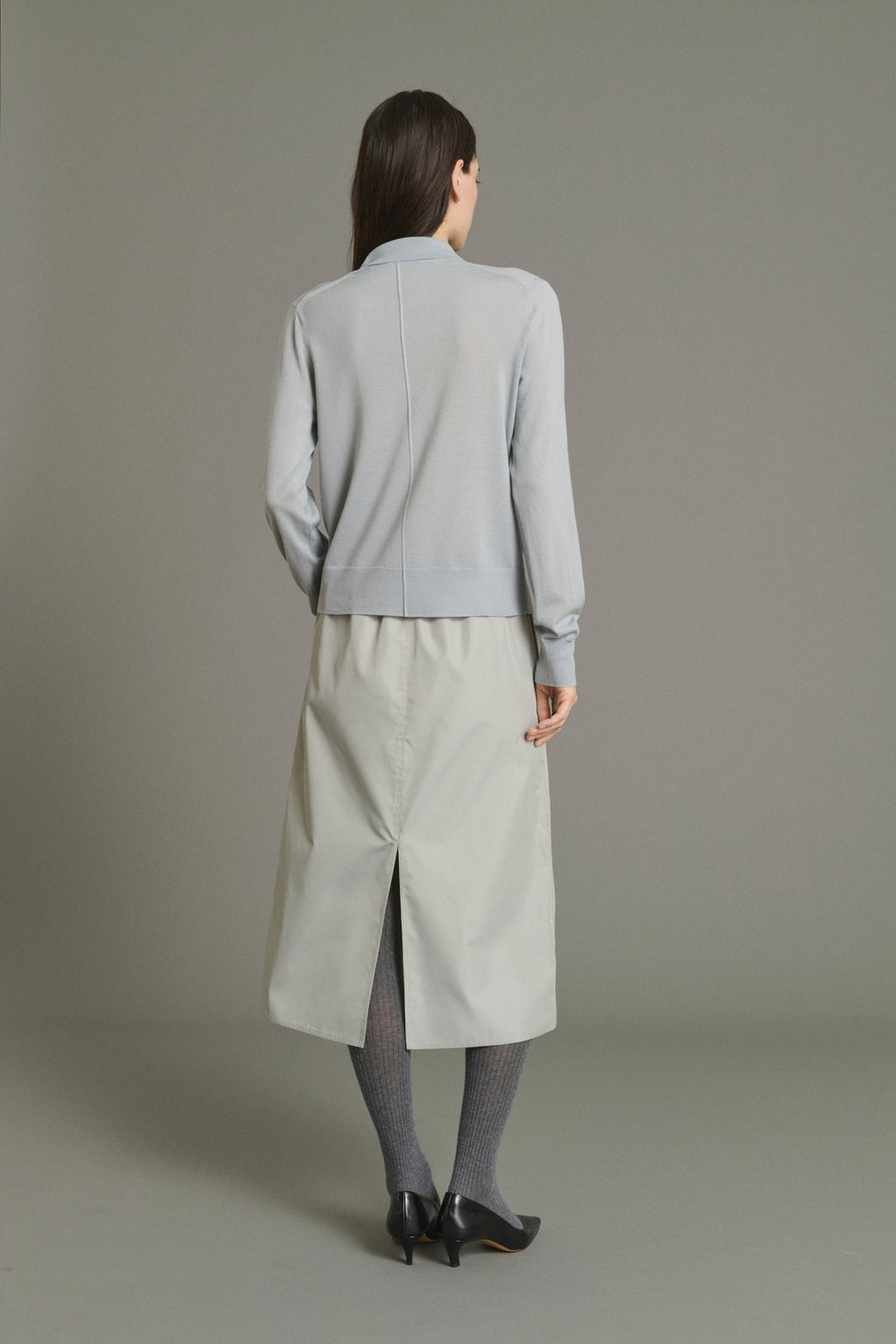 Cardigan polo en laine mérinos