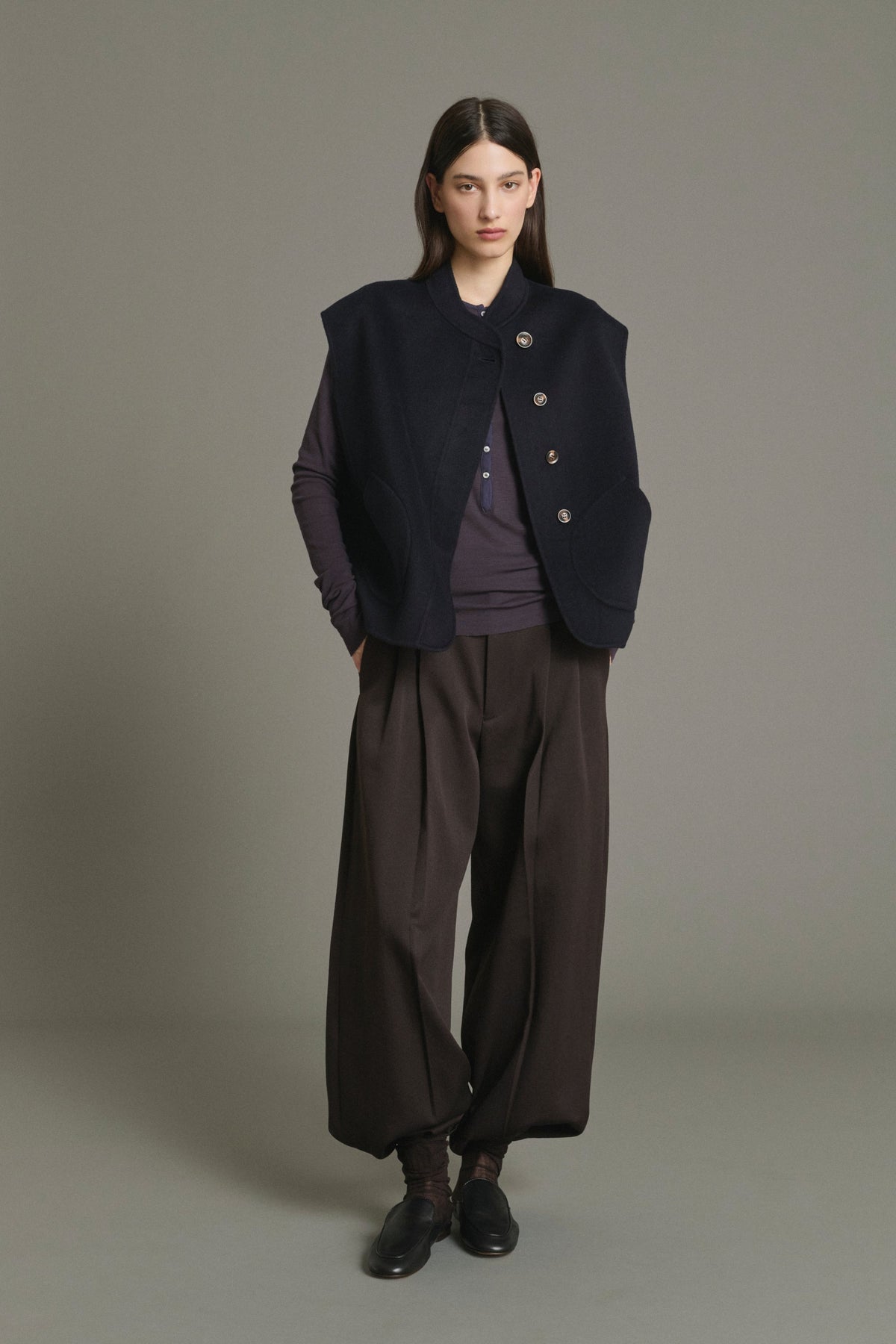Blouson en laine double face