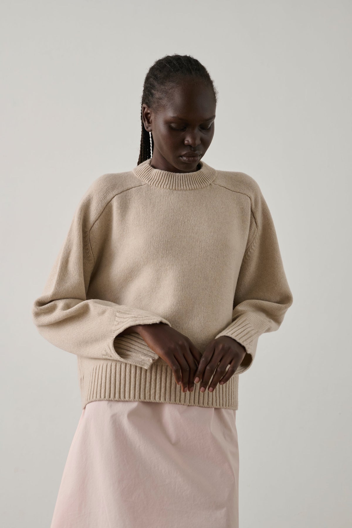 Pull boxy à poignets fendus
