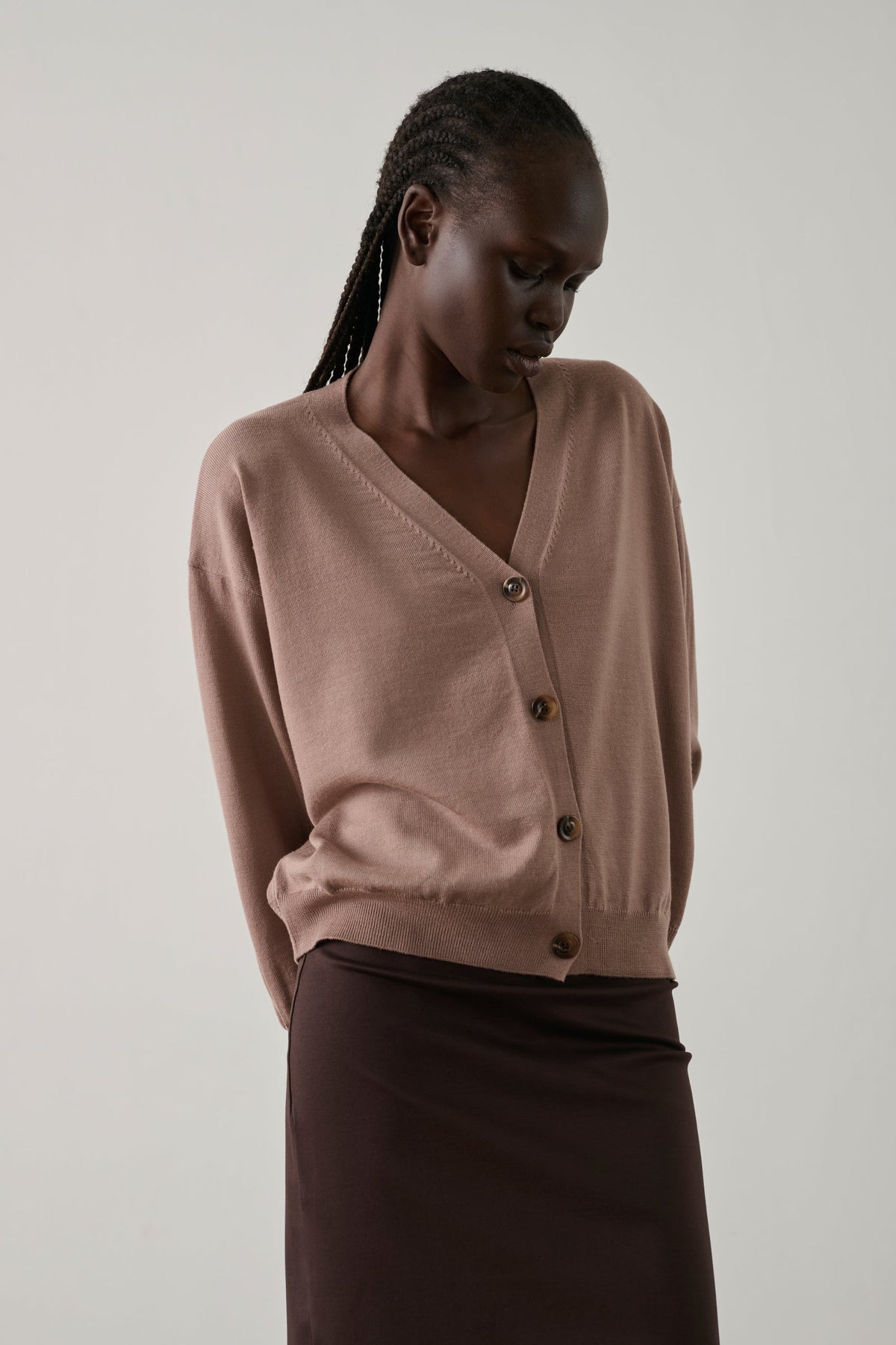 Cardigan fin en laine mérinos