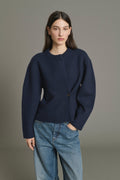 Cardigan croisé en laine feutrée