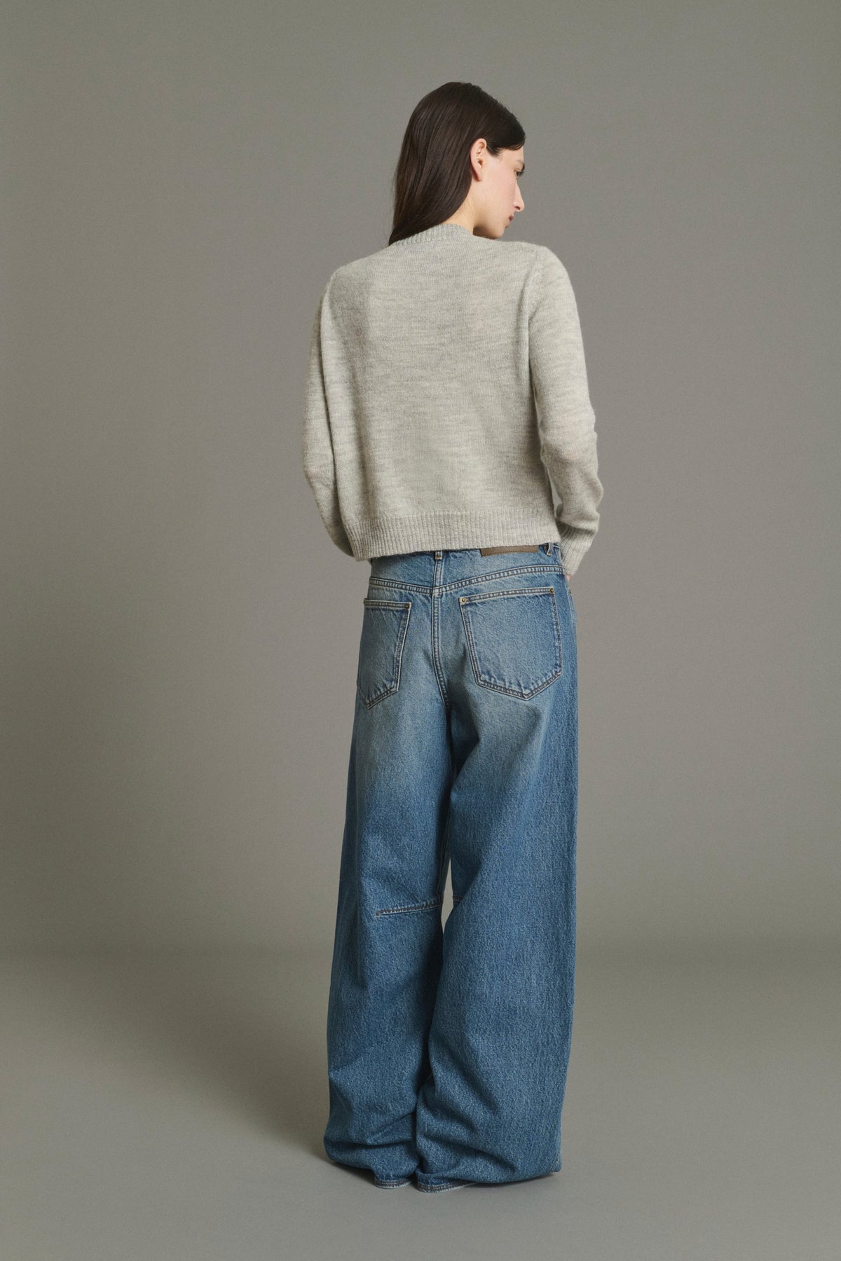 Cardigan court en laine et alpaga