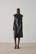 Robe sans manches en cuir