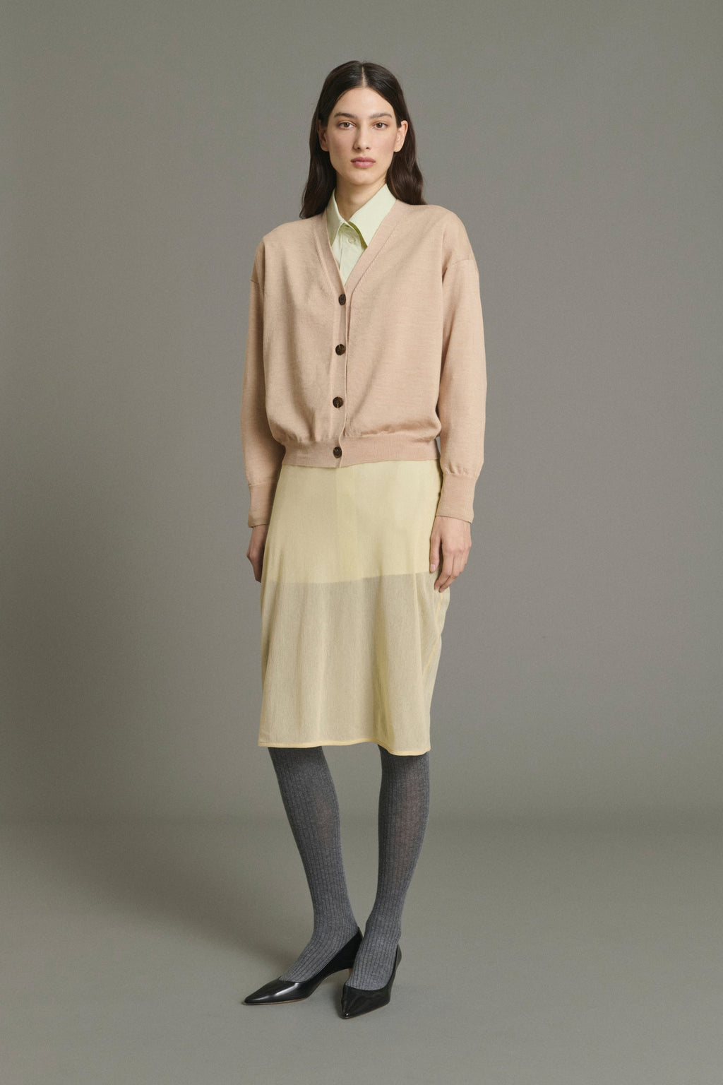 Cardigan fin en laine mérinos
