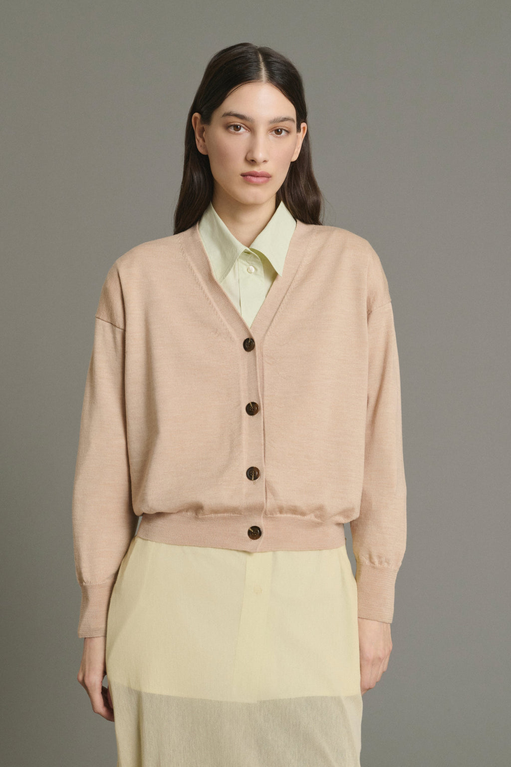 Cardigan fin en laine mérinos
