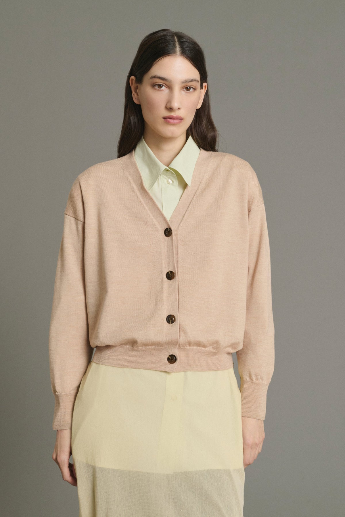Cardigan fin en laine mérinos