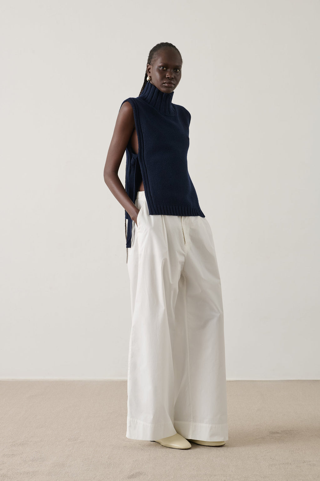 Plastron à col roulé en laine compacte