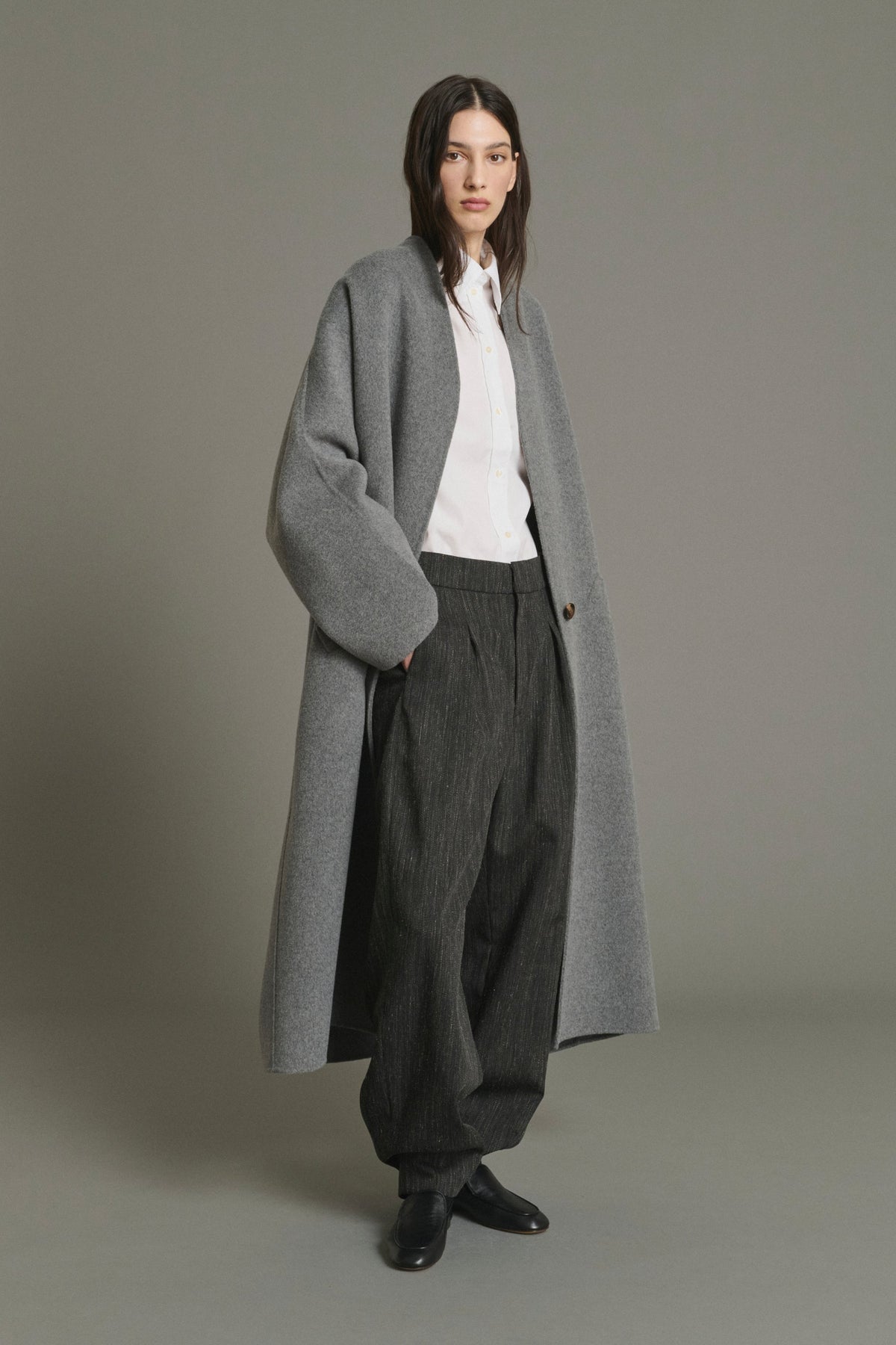 Manteau oversize en laine double face