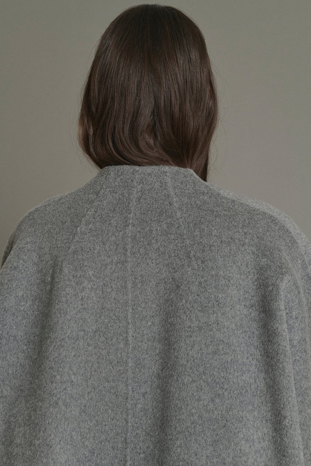 Manteau oversize sans col en laine double face