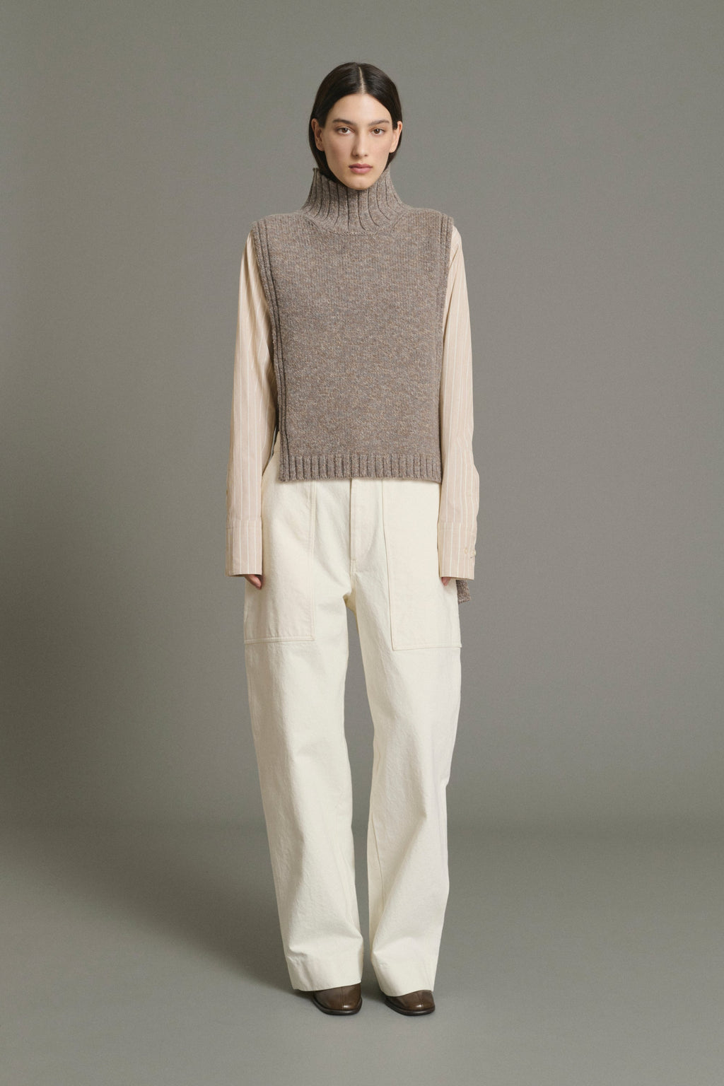 Plastron à col roulé en laine compacte