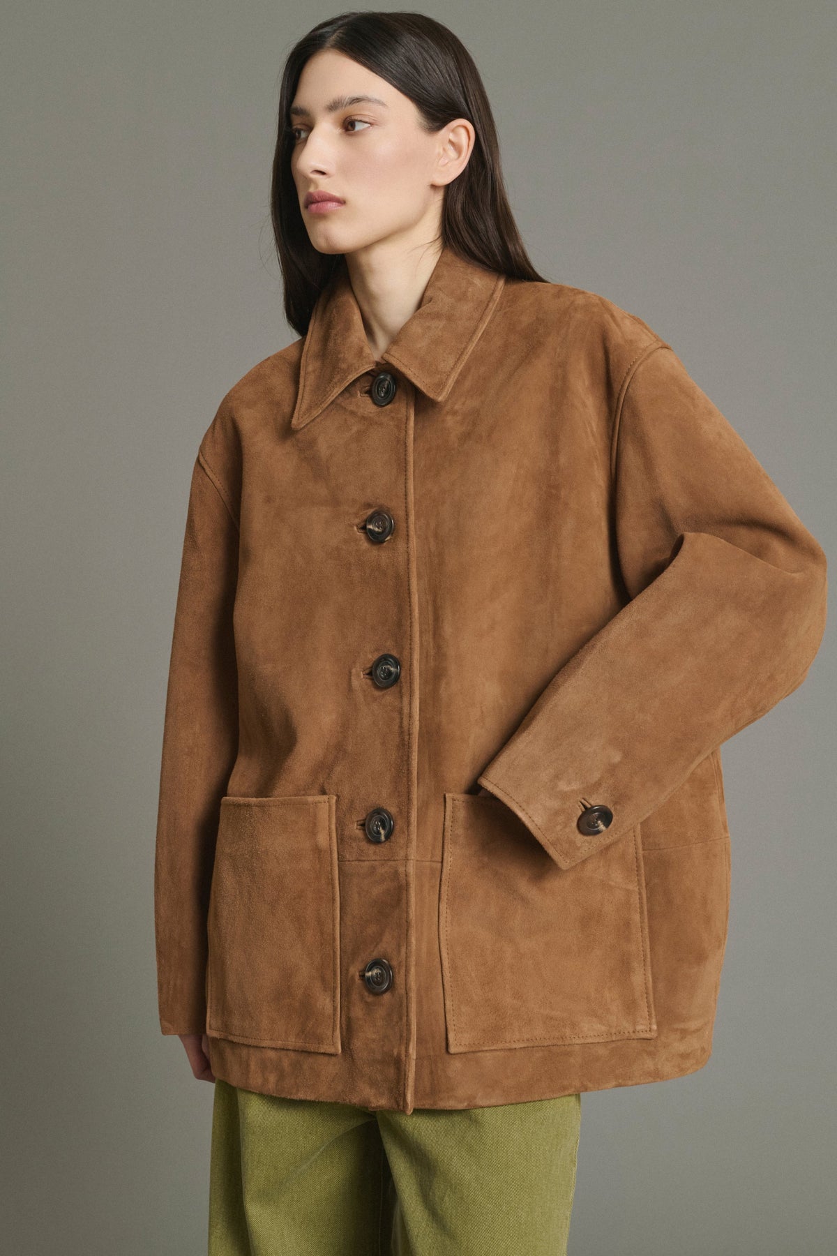 Veste en croûte de cuir