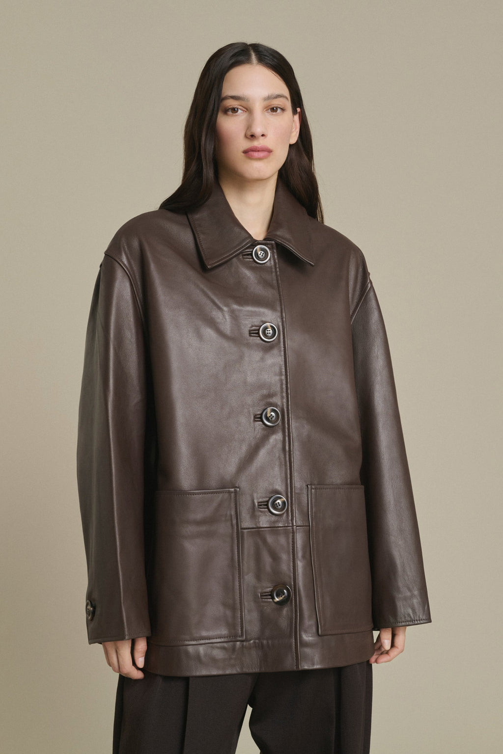 Veste en croûte de cuir