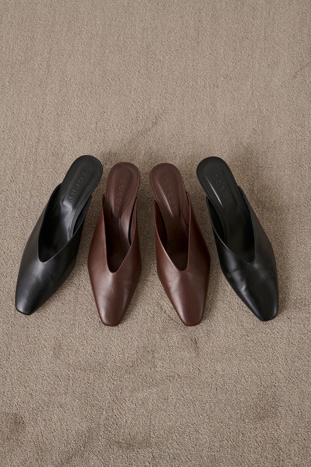 Mules en cuir