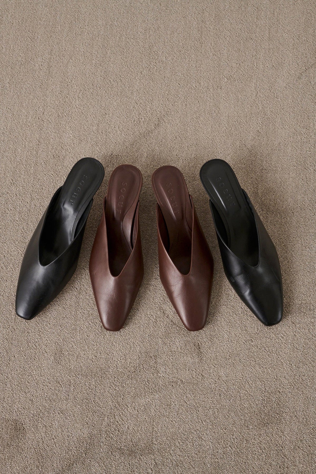 Mules en cuir