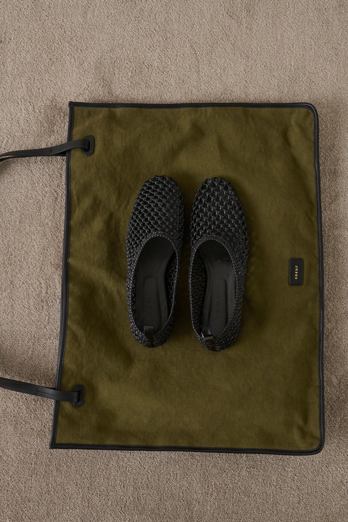 Ballerines tressées en cuir
