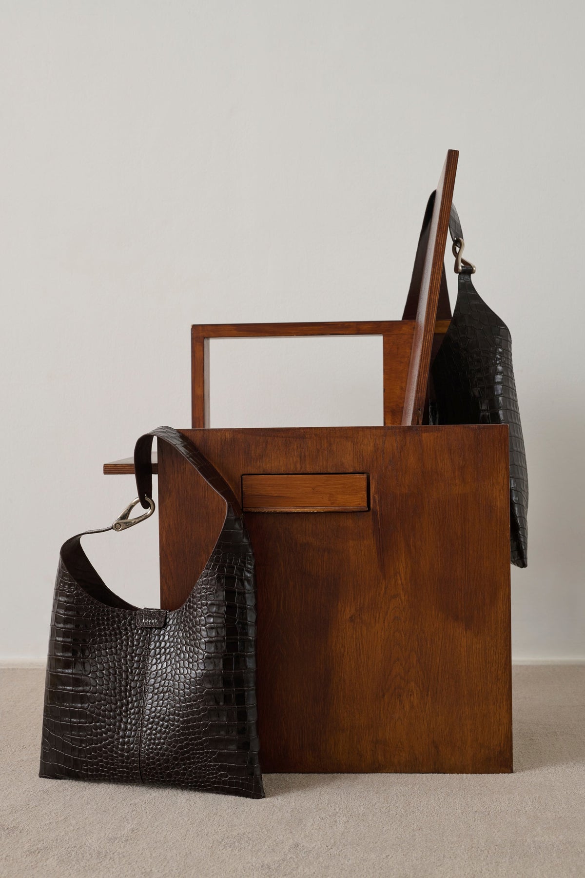 Sac en cuir effet croco