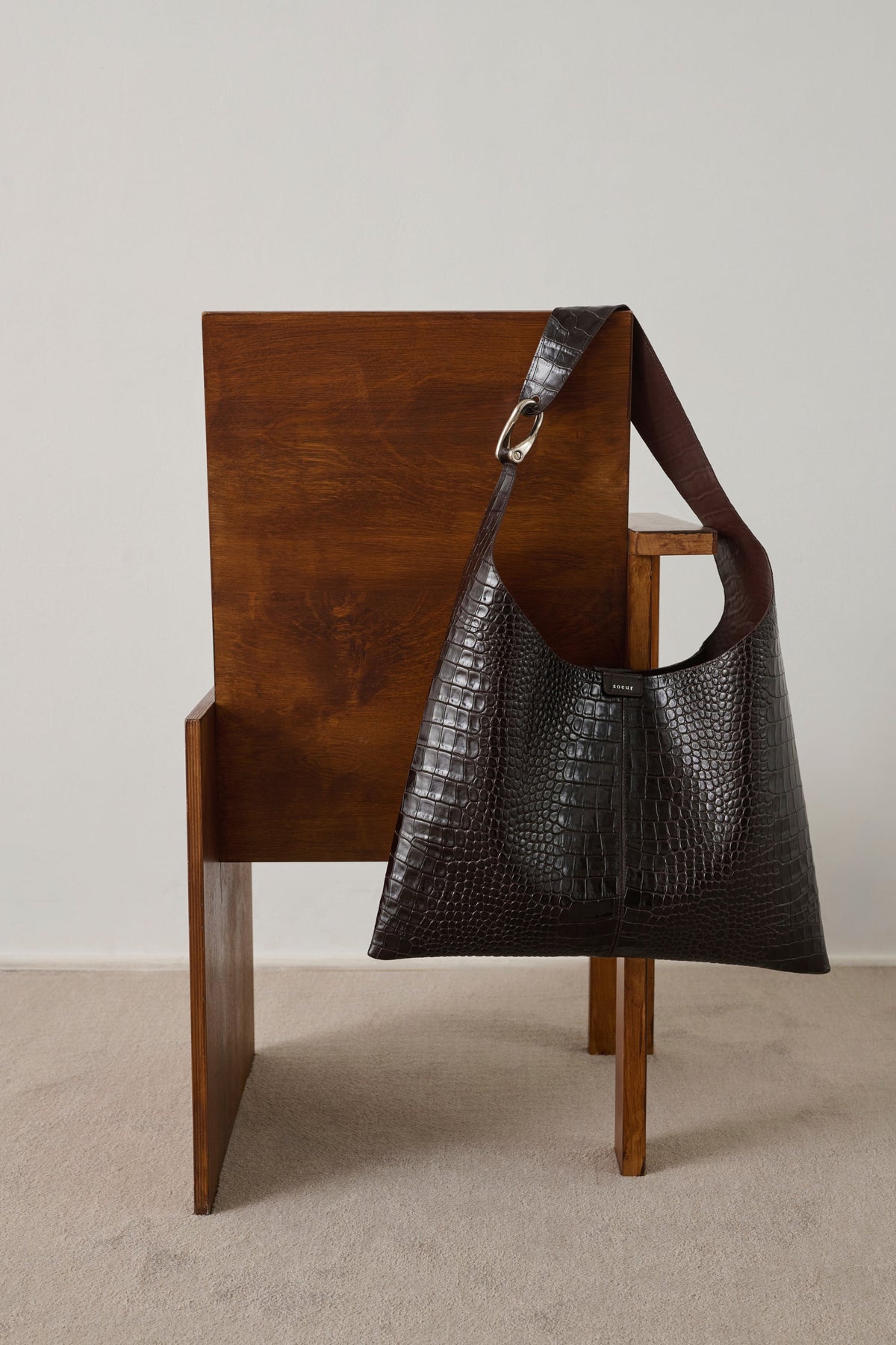 Sac en cuir effet croco