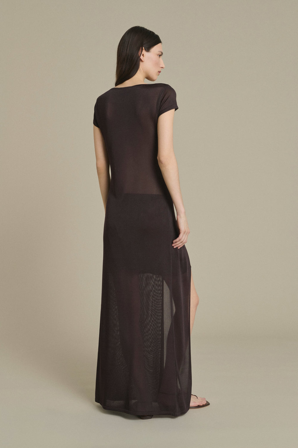 Robe longue fendue